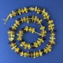 Amber Beads Chip 10-12×4mm+- with seed beads, diameter 3mm+- on thread, length 38cm+