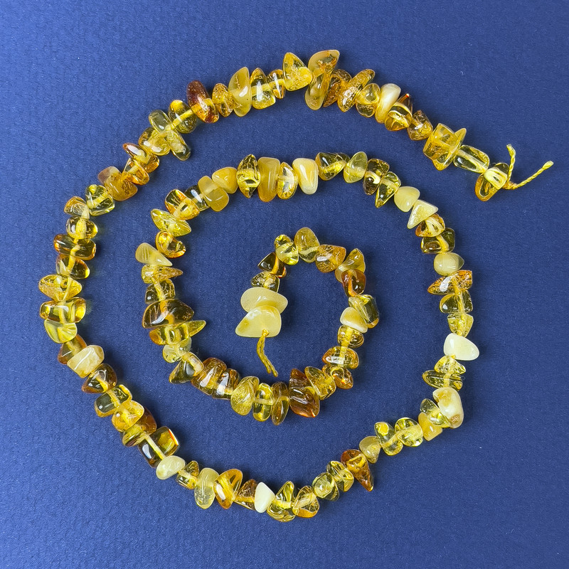 Amber Chip Beads 7x4mm+- on a String, length 38cm+