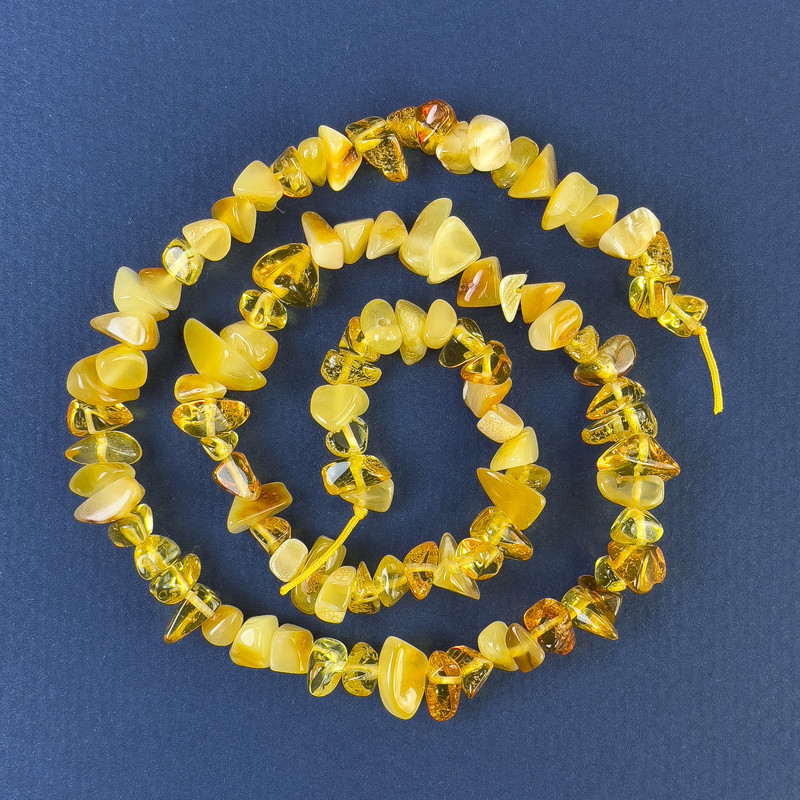 Amber Chip Beads 8x5mm+- on a String, length 38cm+