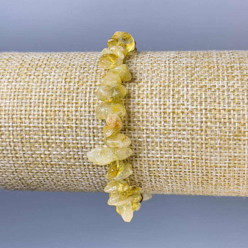 Citrine Chip Bracelet, diameter 6x3mm+/-, length 18cm+/- stretch