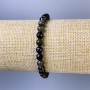 Sunstone Obsidian Bracelet, faceted round bead, diameter 6mm+/-, length 18cm+/- stretch