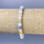 Morganite Bracelet, Faceted Cube, Diameter 6mm+/-, Length 18cm+/- Stretch