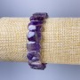Amethyst link bracelet, 14x10mm diameter, length 18cm ± stretch