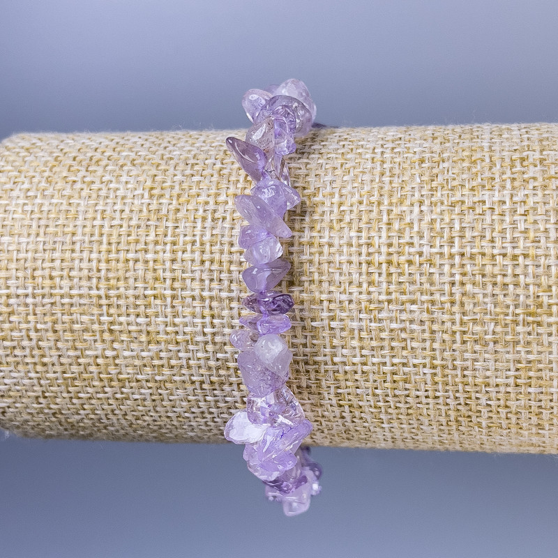Amethyst Chip Bracelet, diameter 8x2mm+-, length 18cm+- stretch