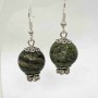 Earrings Serpentine Smooth Round Bead, Diameter 14mm+/-, Length 38mm+