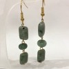 Jadeite Rectangle Earrings, 12x8mm+/- with Rondelle 8x6mm+/-, Length 58mm+