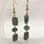 Jadeite Rectangle Earrings, 12x8mm+/- with Rondelle 8x6mm+/-, Length 58mm+