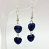 Sodalite Heart Earrings, 9mm+/-, Length 43mm+