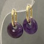 Amethyst Earrings, diameter 15mm+-, length 27mm+