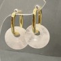 Rose Quartz Earrings, diameter 15mm+-, length 27mm+