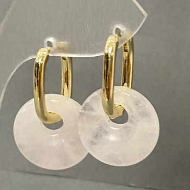 Rock Crystal Earrings, diameter 15mm+-, length 27mm+