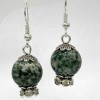 Moss Agate Bead Earrings, diameter 12mm+-, length 36mm+