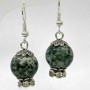 Moss Agate Bead Earrings, diameter 12mm+-, length 36mm+