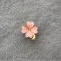 Clover Brooch, Pink Cat's Eye, Gold-Tone Metal 21x16mm+