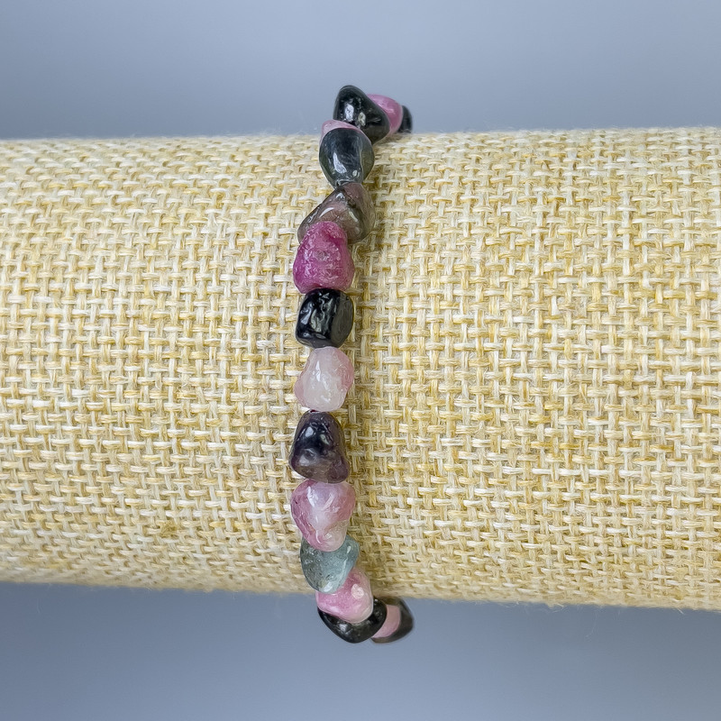 Tourmaline Bracelet, Tumbled, Diameter 6-8x6mm+-, Length 18cm+- Stretch