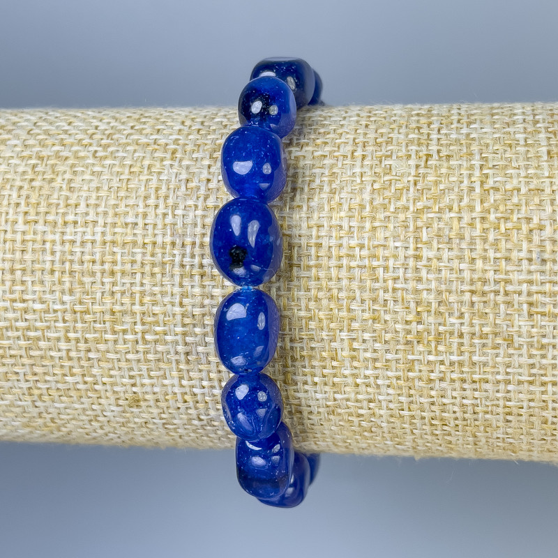 Dyed Quartz Lapis Lazuli (Imitation) Tumbled Bracelet, diameter 12x9mm+-, length 18cm+- stretch