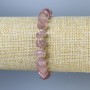 Strawberry Quartz Tumbled Bracelet with Seed Beads, 9x4-6mm+-, 18cm+- Stretch