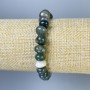 Moss Agate Tumbled Bracelet, diameter 8-10x7mm+-, length 18cm+- stretch