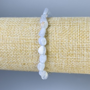 Chalcedony Baroque Bracelet, diameter 5-8x6mm+-, length 18cm+- stretch