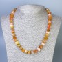 Carnelian Faceted Necklace, 10-12x7mm+-, length 50cm+- with clasp