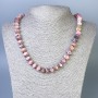 Rhodonite Faceted Necklace, 10-13x7mm+-, length 50cm+- with clasp
