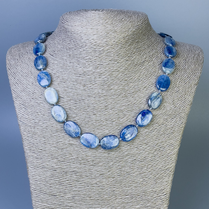 Kyanite Necklace, Oval 18x13mm+-, Length 50cm+- with Clasp