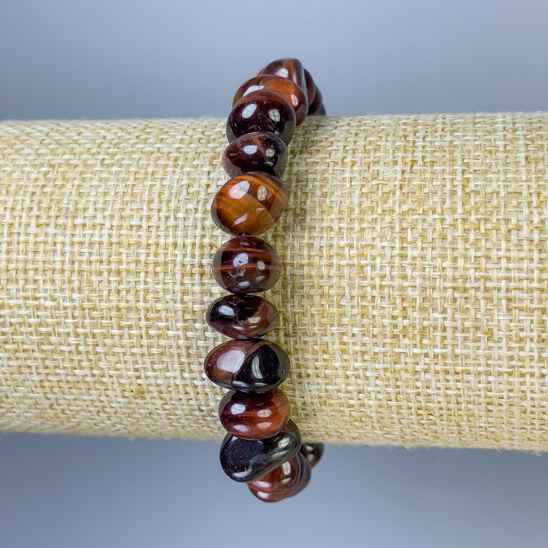 Bull's Eye Bracelet, tumbled, diameter 8-10x7-9mm+/-, length 18cm+/- stretch