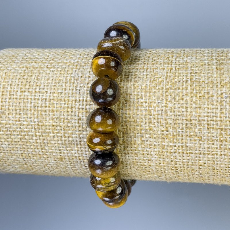 Tiger's Eye Bracelet, Tumbled, Diameter 11x9mm+-, Length 18cm+- Stretch