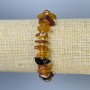 Amber Chip Bracelet, diameter 7-13x2-4mm+- with seed beads, length 18cm+- stretch
