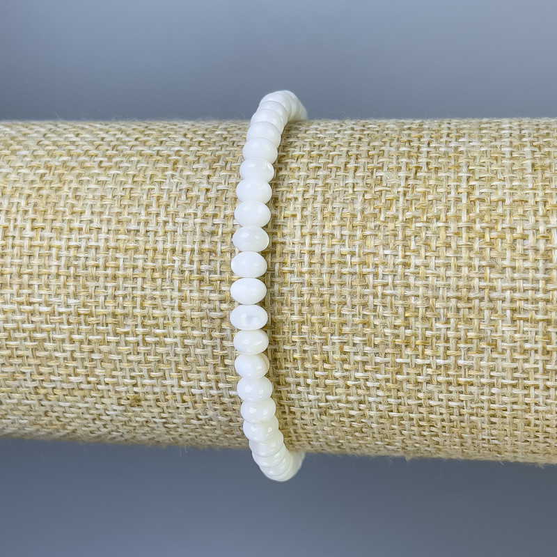 Mother-of-Pearl Rondelle Bracelet, 5x3mm+-, 18cm+- Stretch