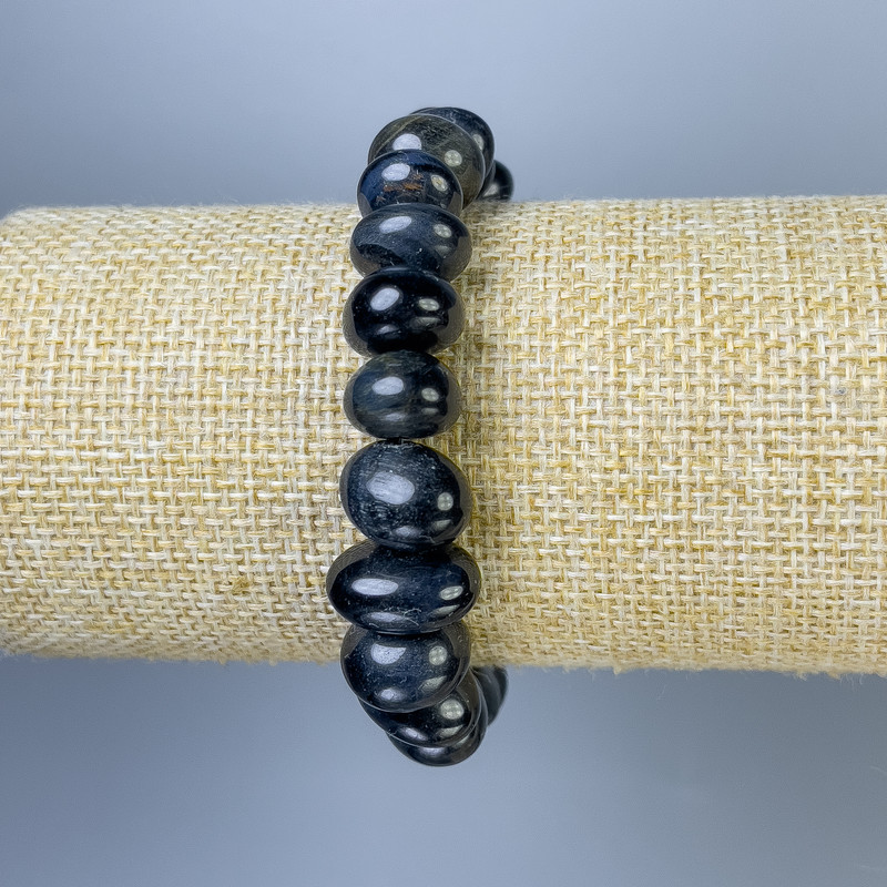 Hawk's Eye Tumbled Bracelet, 10-13x8-10mm+-, 18cm+- Stretch