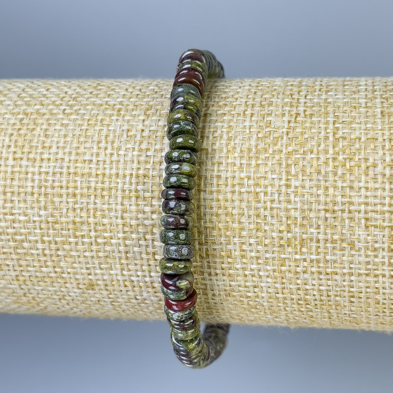 Dragon Blood Jasper Rondelle Bracelet, diameter 6x2mm+-, length 18cm+- stretch