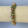 Heliotrope Jasper Tumbled Bead Bracelet, diameter 10x7mm+-, length 18cm+- stretch
