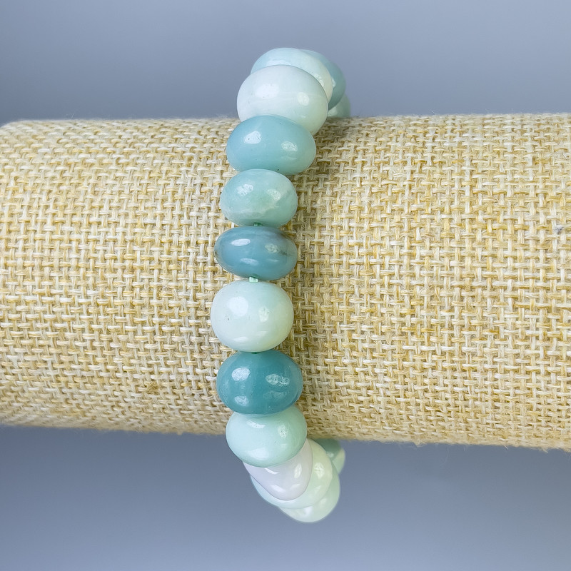 Larimar Tumbled Bracelet, diameter 10-14x7-10mm+-, length 18cm+- stretch