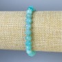 Amazonite Faceted Round Bead Bracelet, 7mm+-, 18cm+- Stretch