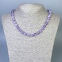 Amethyst Necklace, smooth round beads, diameter 8mm+-, length 45cm+- with clasp
