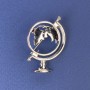 Globe Brooch 37x26mm+- Silver-Tone Metal
