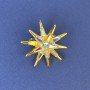 Star Brooch Rainbow Rhinestones Gold-Tone Metal 30mm+