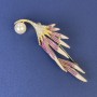 Twig Brooch with Pearl and White Rhinestones, gold-tone metal, 74x24mm+