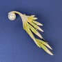 Twig Brooch with Pearl and White Rhinestones, gold-tone metal, 74x24mm+