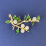 "Twigs" Brooch with Pearls, gold-tone metal, 48x32mm+
