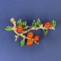 "Twigs" Brooch with Carnelian Gold-Tone Metal 48x32mm+