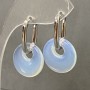 Moonstone Donut Earrings, diameter 18mm+-, length 30mm+