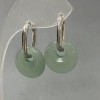 Jade Earrings Donut, diameter 18mm+/-, length 31mm+
