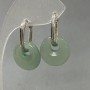 Jade Earrings Donut, diameter 18mm+/-, length 31mm+