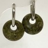 Heliotrope Jasper Donut Earrings, diameter 18mm+-, length 30mm+