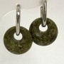 Heliotrope Jasper Donut Earrings, diameter 18mm+-, length 30mm+