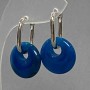 Agate Donut Earrings, diameter 18mm+/-, length 31mm+
