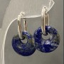 Lapis Lazuli Donut Earrings, diameter 18mm+/-, length 31mm+