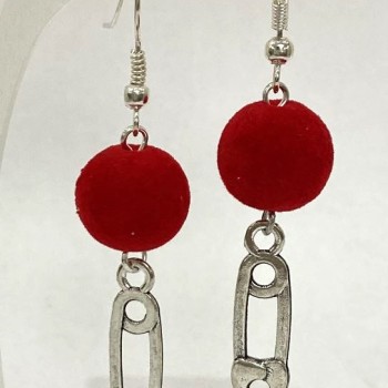  Earrings "Red Rowan", diameter 12 mm± Turmaline (imitation) faceted bead, diameter 8 mm±, length 53 cm±